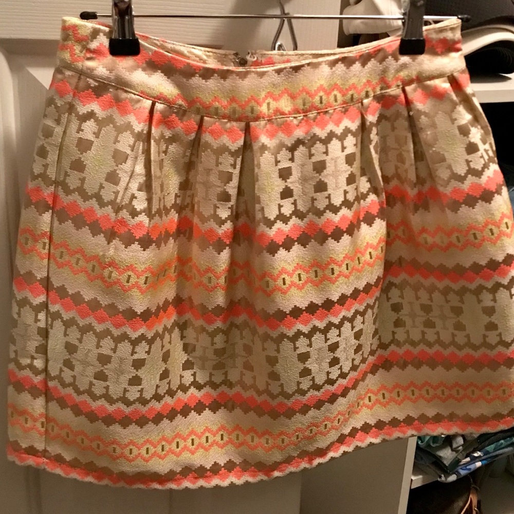 Gold print brocade skirt
